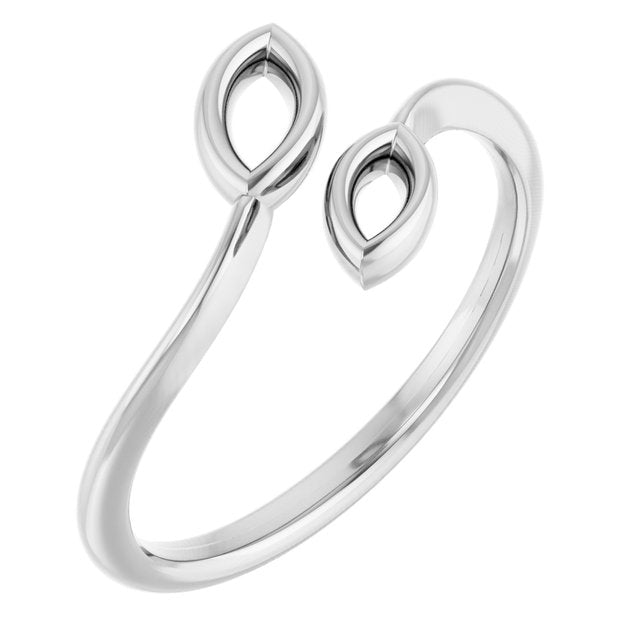 14k White Marquise Bypass Ring