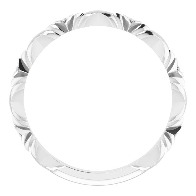 14k White .02 Ctw Natural Diamond Anniversary Band