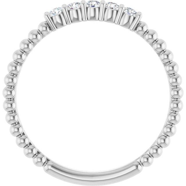 14k White 1/6 Ctw Natural Diamond Stackable Ring