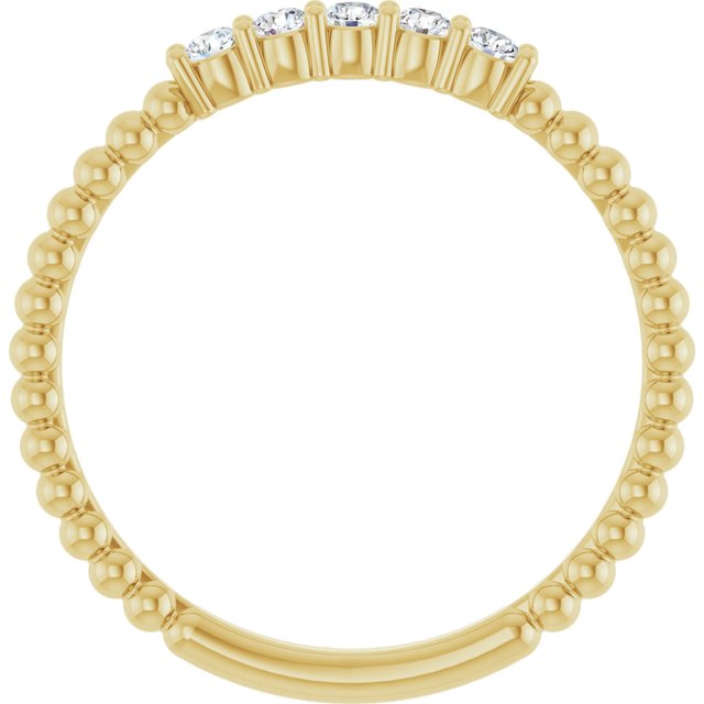 14k Yellow 1/6 Ctw Natural Diamond Stackable Ring