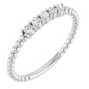 14k White 1/6 Ctw Natural Diamond Stackable Ring