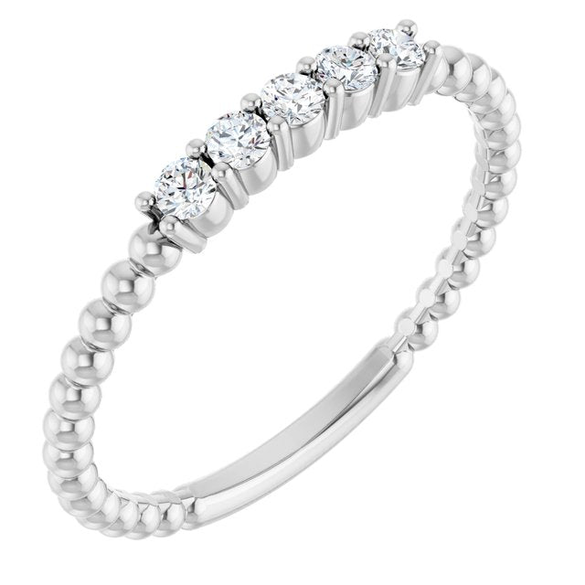 14k White 1/6 Ctw Natural Diamond Stackable Ring