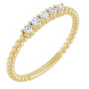 14k Yellow 1/6 Ctw Natural Diamond Stackable Ring