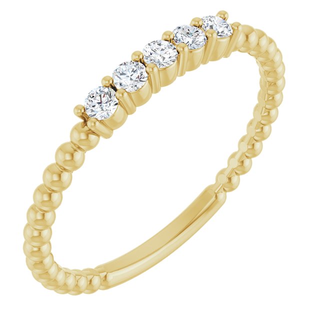 14k Yellow 1/6 Ctw Natural Diamond Stackable Ring