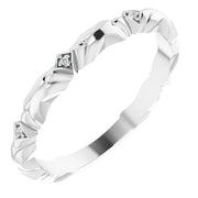 14k White .02 Ctw Natural Diamond Anniversary Band