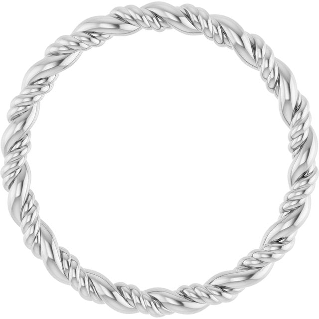 14k White Rope Band Size 7