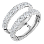 14k White 1/2 Ctw Natural Diamond Ring Guard