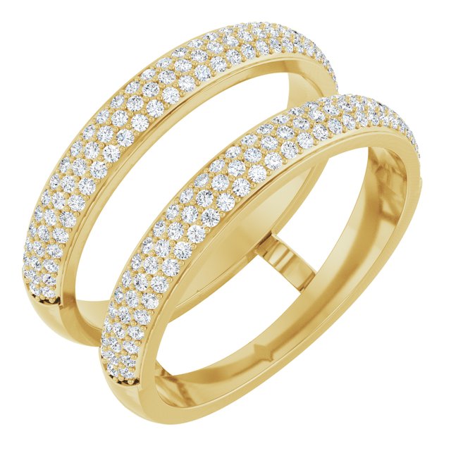 14k Yellow 1/2 Ctw Natural Diamond Ring Guard