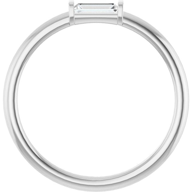 14k White 1/8 Ctw  Natural Diamond Stackable Ring