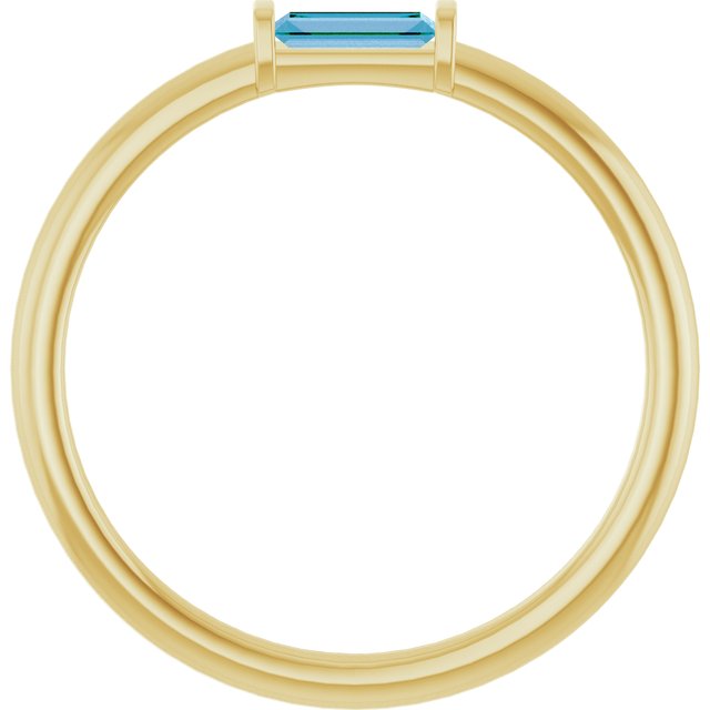 14K Yellow Natural Swiss Blue Topaz Stackable Ring
