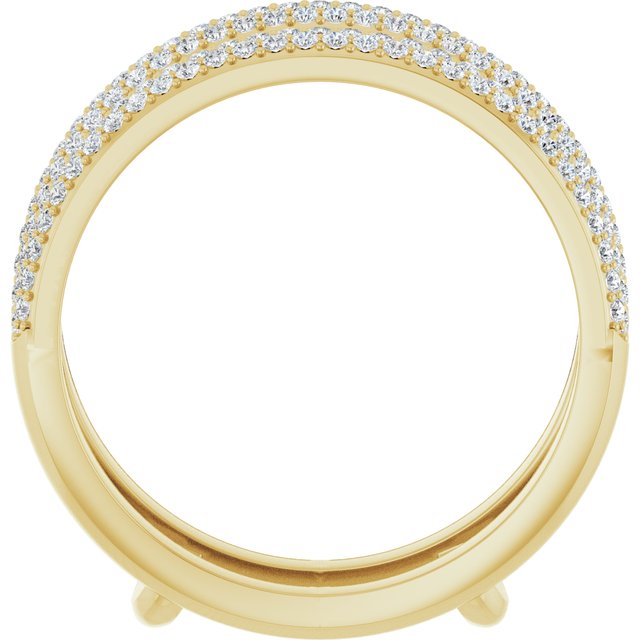 14k Yellow 1/2 Ctw Natural Diamond Ring Guard