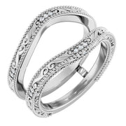 14k White .05 Ctw Natural Diamond Ring Guard