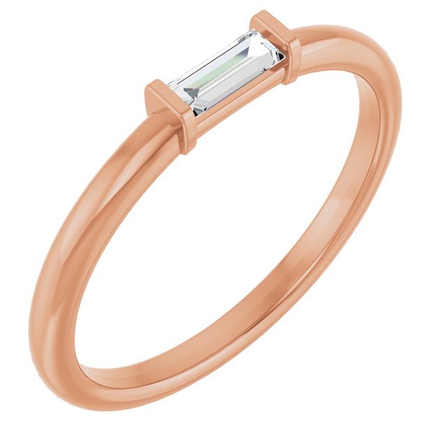 14k Rose 1/8 Ctw  Natural Diamond Stackable Ring