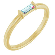 14k Yellow Natural Sky Blue Topaz Stackable Ring
