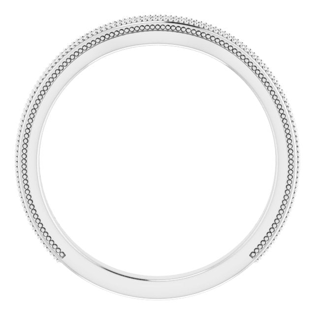 14k White Band For 6.5 Mm Round Ring