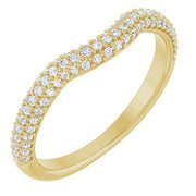 14k Yellow 1/4 Ctw Natural Diamond Pavé Contour Band