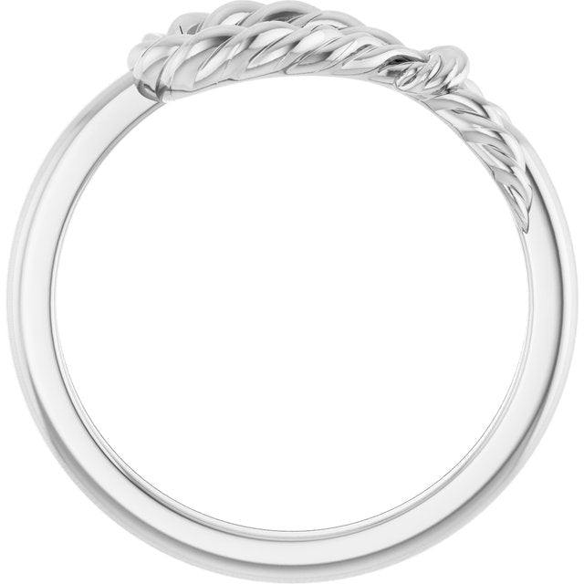 14k White Rope Knot Ring