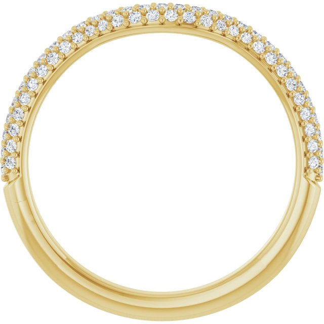 14k Yellow 1/4 Ctw Natural Diamond Pavé Contour Band