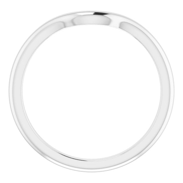14k White Band For 10x8 Mm Emerald Ring