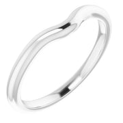 14k White Band For 9x7 Mm Oval Ring