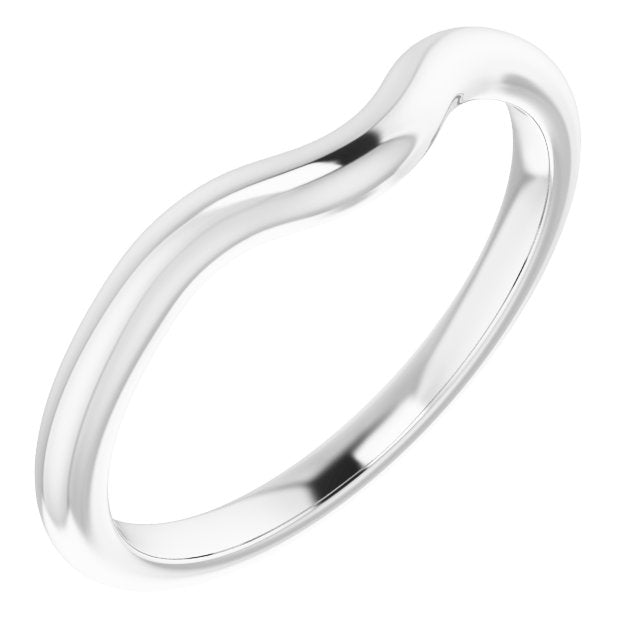 14k White Band For 10x8 Mm Emerald Ring