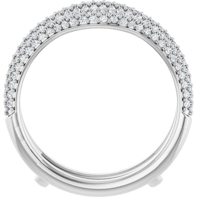 14K White 5/8 CTW Natural Diamond Ring Guard
