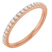 14k Rose 1/4 Ctw Natural Diamond Anniversary Band