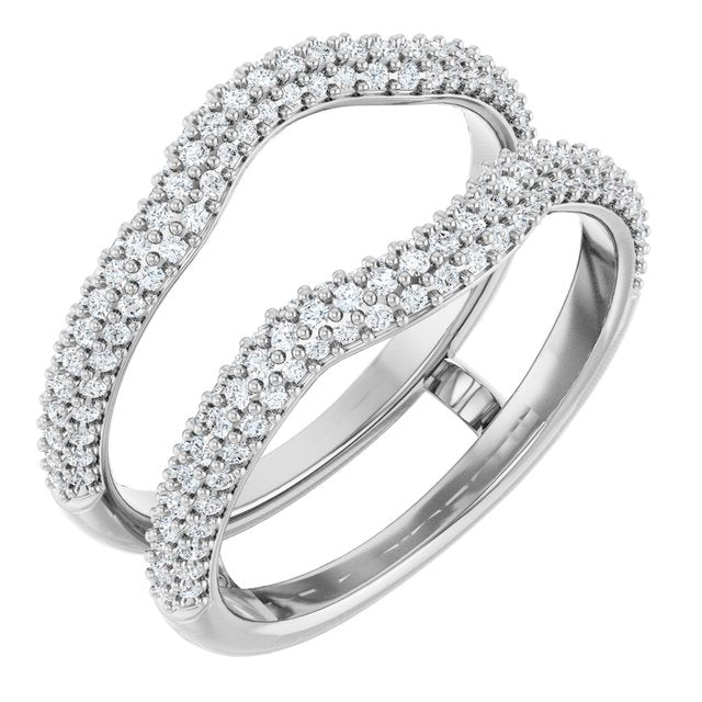 14K White 5/8 CTW Natural Diamond Ring Guard