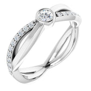 14k White 1/3 Ctw Natural Diamond Ring