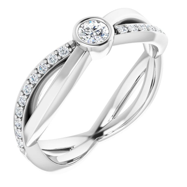 14k White 1/3 Ctw Natural Diamond Ring