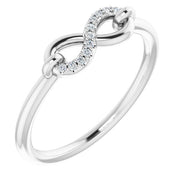 14k White .04 Ctw Natural Diamond Infinity-inspired Ring