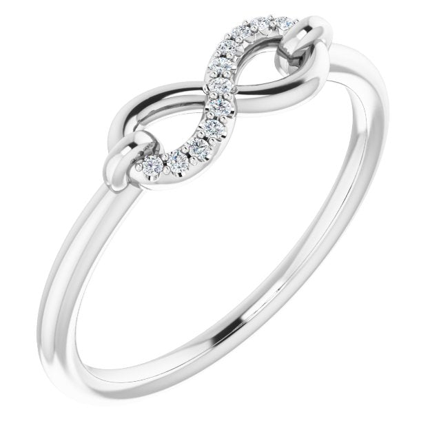 14k White .04 Ctw Natural Diamond Infinity-inspired Ring