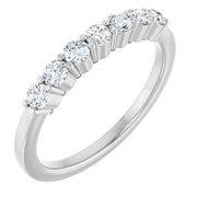 14k White 3/8 Ctw Natural Diamond Anniversary Band