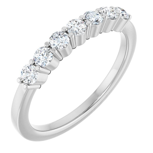 14k White 3/8 Ctw Natural Diamond Anniversary Band
