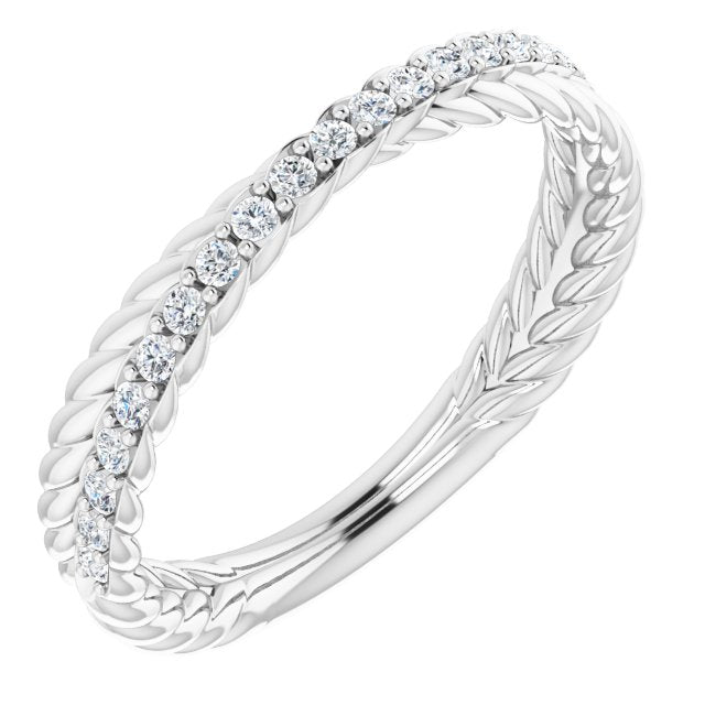 14k White 1/5 Ctw Natural Diamond Anniversary Band