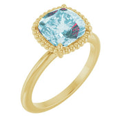 14k Yellow Natural Sky Blue Topaz Ring