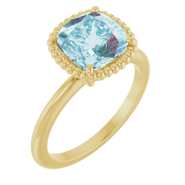 14k Yellow Natural Sky Blue Topaz Ring
