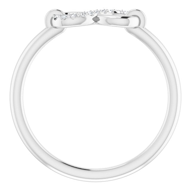 14k White .04 Ctw Natural Diamond Infinity-inspired Ring