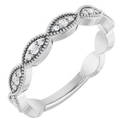 14k White 1/5 Ctw Natural Diamond Infinity Anniversary Band