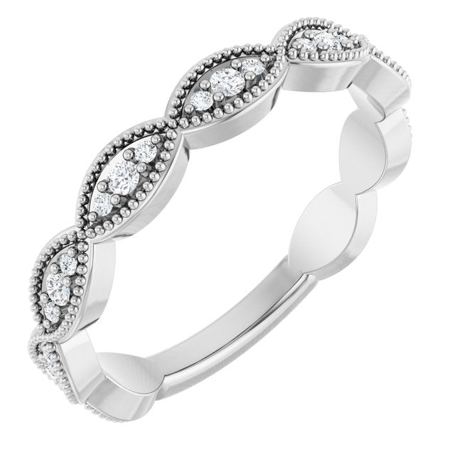 14k White 1/5 Ctw Natural Diamond Infinity Anniversary Band