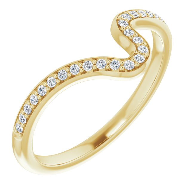14k Yellow 1/10 Ctw Natural Diamond Band For 6.5 Mm Round Ring