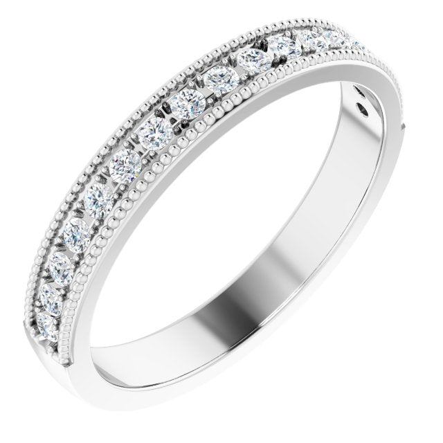 14k White 1/5 Ctw Natural Diamond Anniversary Band
