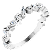 14k White 1/3 Ctw Natural Diamond Anniversary Band