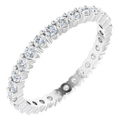 14K White 1/2 CTW Natural Diamond Eternity Band Size 7