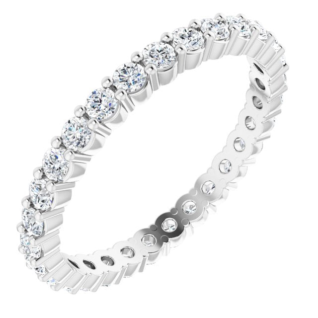 14K White 1/2 CTW Natural Diamond Eternity Band Size 7