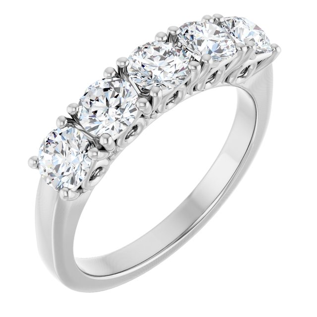 14k White 1 1/6 Ctw Natural Diamond Anniversary Band