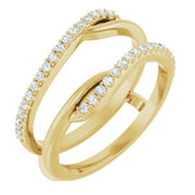 14k Yellow 1/4 Ctw Natural Diamond Ring Guard