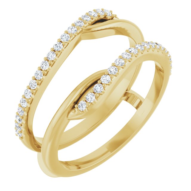 14k Yellow 1/4 Ctw Natural Diamond Ring Guard