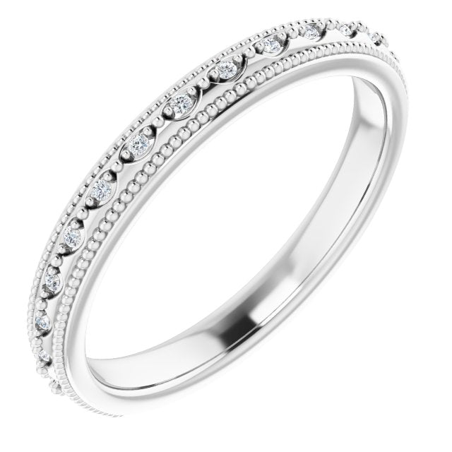 14k White .05 Ctw Natural Diamond Matching Band