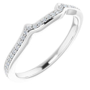 14k White .08 Ctw Natural Diamond Band For 5.5 Mm Square Ring